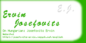 ervin josefovits business card